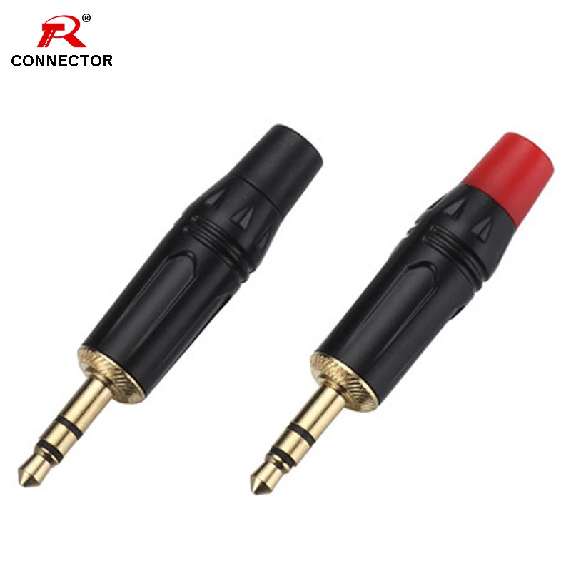Conector Estéreo de 50 Peças 25 Pares 3.5 mm Plugue Banhado a Ouro Mais Boa Concha de Metal Microfone de Áudio 3.5 mm Conector da Plugue