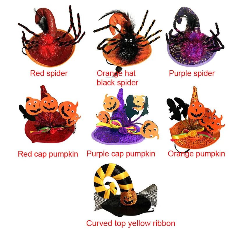 Хэллоуин Волшебная Шляпа ведьмы Pet Wizard Spider cap для кошки собаки вечерние украшения OCT998