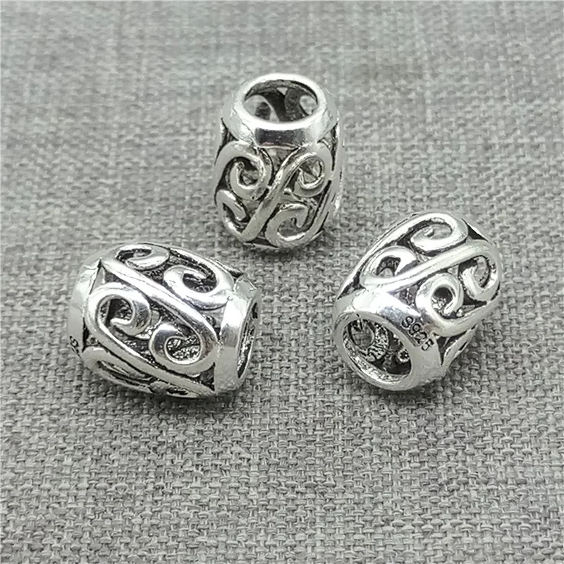 

5 Pieces of 925 Sterling Silver Spiral Barrel Beads for Bracelet Necklace