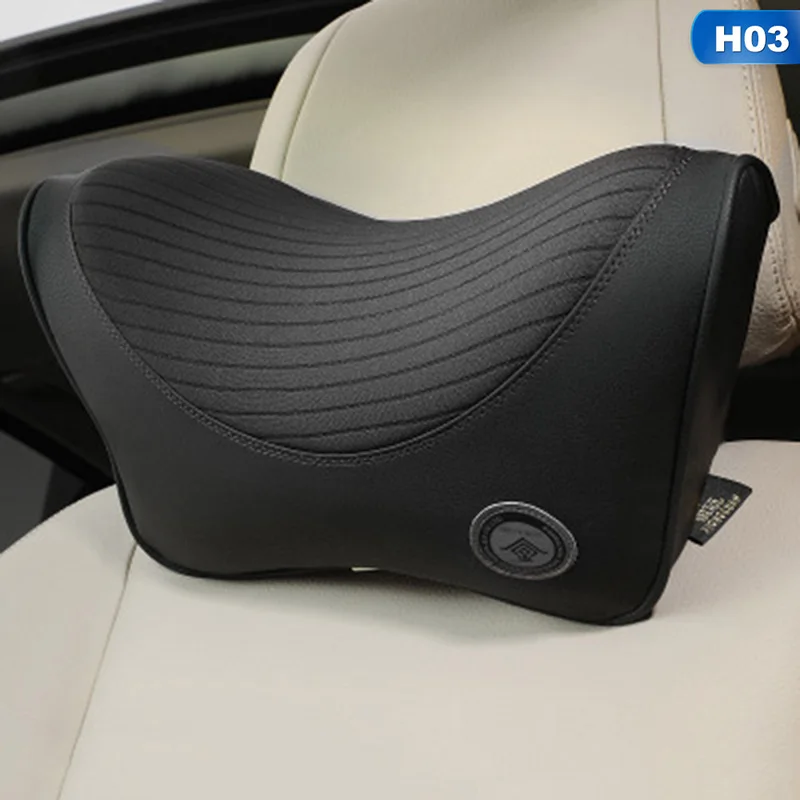 H03 Подголовник автомобиля подушка для сиденья стул в авто пены памяти хлопок ткань для диванных подушек мягкая голова отдых путешествия офис поддержка - Цвет: H03