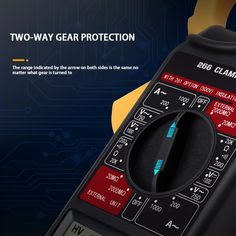 Digital Current Clamp Meter Buzzer Data Hold Non-contact Multimeter Voltmeter Ohmmeter Ammeter Ohmmeter Volt AC DC