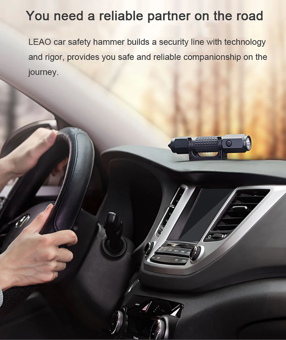 Xiaomi LEAO CREE XP - E2 Powerful LED Flash Light Car Safety Hammer Waterproof Diving Flash Light (3) 