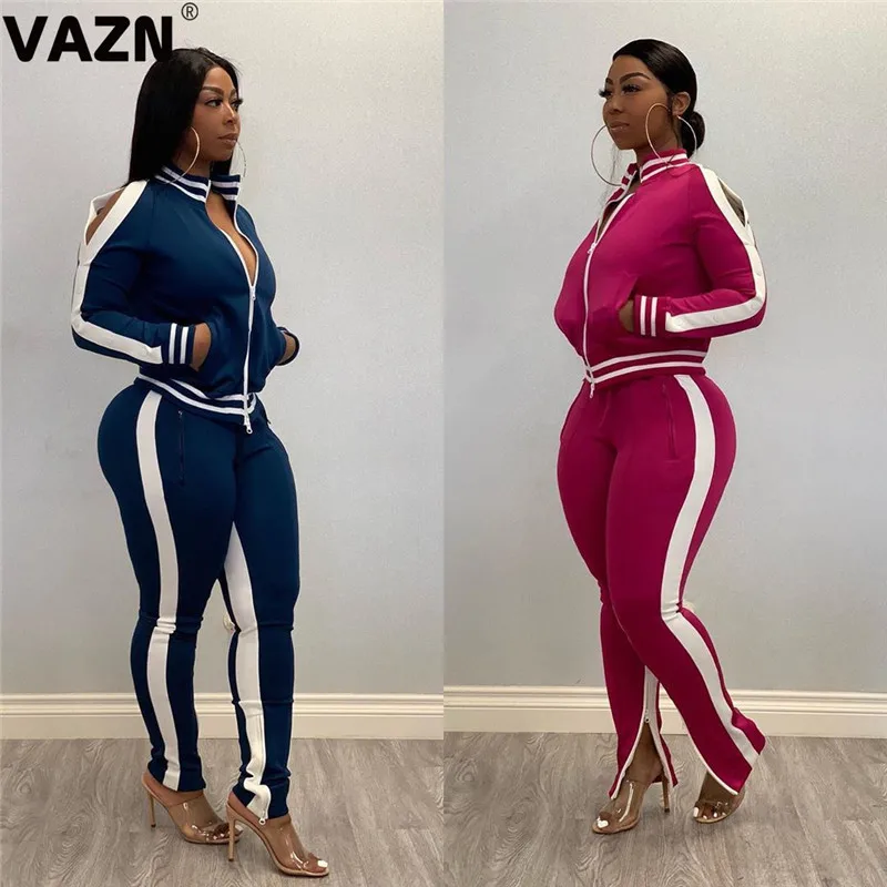 

VAZN LSD8613 New 2Colors Print Tracksuits 2019 Casual Sport Wind Young Full Sleeve Top Short Pants Women 2 Piece Set
