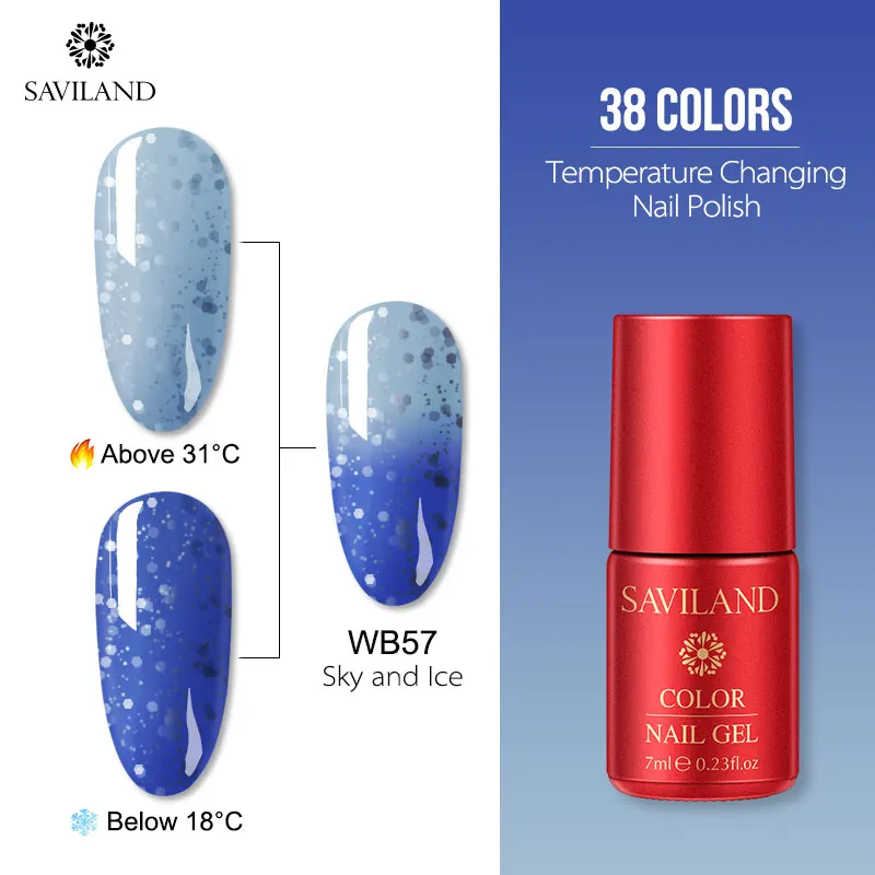 Гель-лак SAVILAND, 36 цветов, меняющий температуру, Гель-лак, меняющий настроение, гель для ногтей, не впитывается, лак для ногтей - Цвет: 7ml WB57