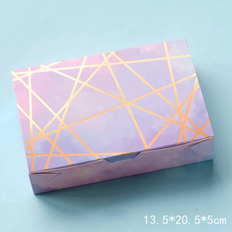Gift Box 2 Золотая Полоса геометрическое Сердце сумка градиент цвета бумажная упаковка, коробки День Святого Валентина Упаковка для подарков на день рождения вечерние принадлежности - Цвет: Gift Box 2