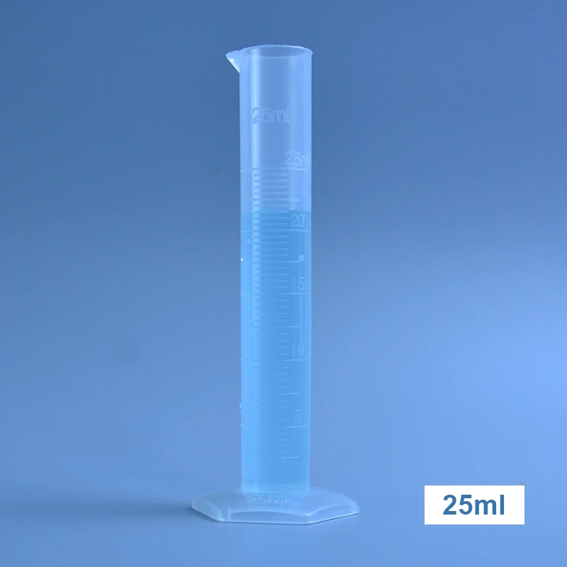 5 Pack Plastic Measuring Cylinder Graduated Cylinder 10ml 25ml 50ml 250ml 500ml,Lab Test Tube
