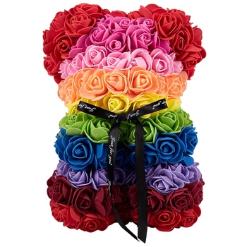 

25cm Bear of Roses Creative Artificial Flowers DIY Home Wedding Festival Decoration Gift Box Wreath Crafts