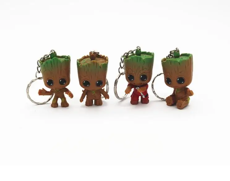 Groot сумка для ключей автомобиль милый брелок для ключей дерево Мужская подвеска фигурный брелок подарок на день рождения микс 24 шт/партия высокого качества