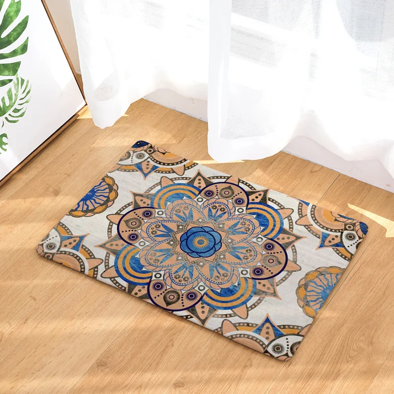 D2982-10 Boho напольные украшения коврики Мандала Цветочный Принт дорожка для кухни Придверный коврик половик из микрофибры коврик для гостиной - Цвет: D2982-10