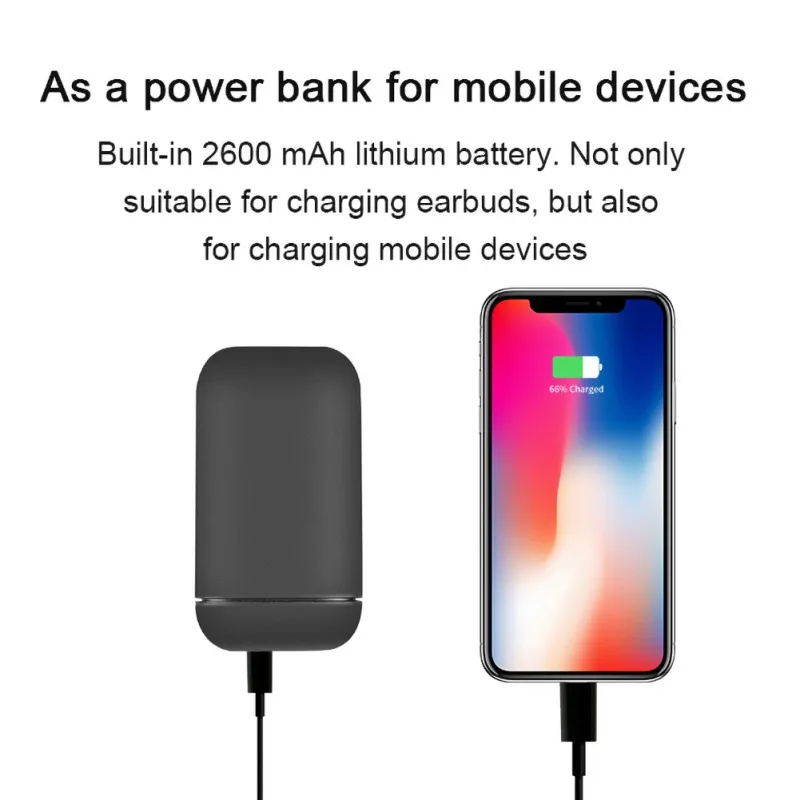 TWS B5 мини Bluetooth гарнитура стерео Беспроводная в уши IPX5 Водонепроницаемый портативный источник питания 2600 мАч