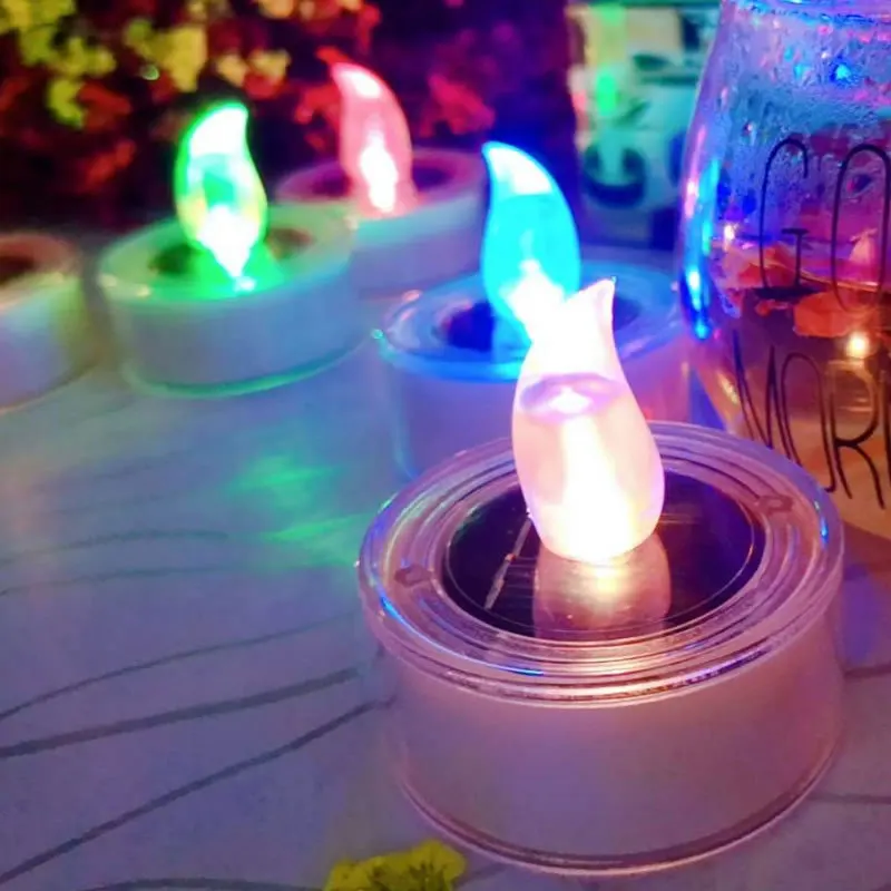 6 шт./корт. Светодиодная свеча на солнечной энергии реалистичные беспламенные