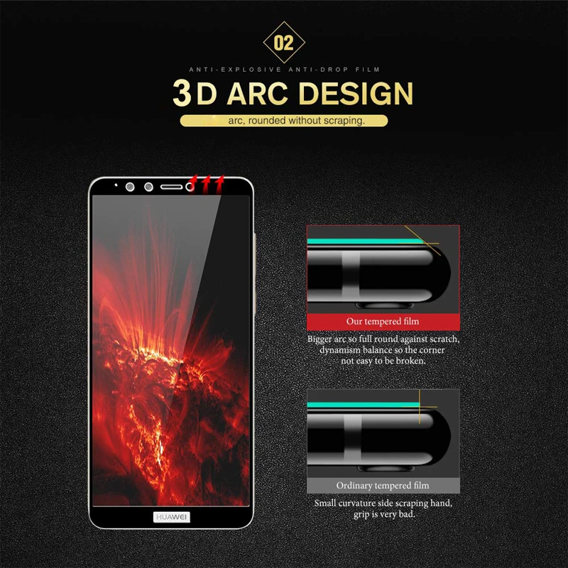 3D закаленное стекло Honor 7A Huawei Y5 Y6 2018 черная цветная защитное на хуавей у6 huawei y6