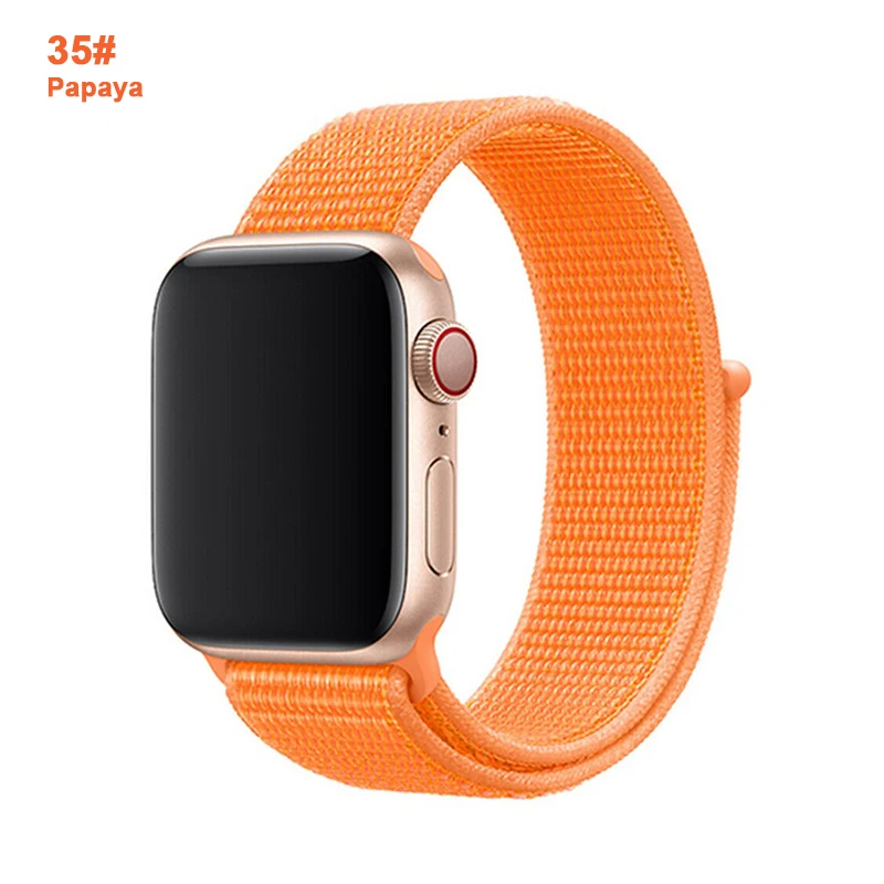 Нейлоновый ремешок для Apple Watch Series 4 5 3 2 1 мягкая дышащая Спортивная петля для iWatch 42 мм 44 мм 38 мм 40 мм браслет для часов - Цвет ремешка: 35