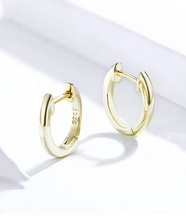 Bamoer, крошечные серьги-кольца для женщин, золотой цвет, 925 пробы, серебряный, маленькие серьги-обручи, Женские Ювелирные изделия, мода, Bijoux Brincos SCE808