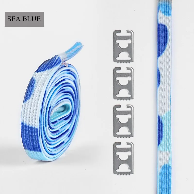 Sea Blue 1 пара шнурки без завязок круглые эластичные шнурки для обуви для детей и взрослых кроссовки шнурки быстро ленивые шнурки 16 цветов шнурки - Цвет: Sea Blue
