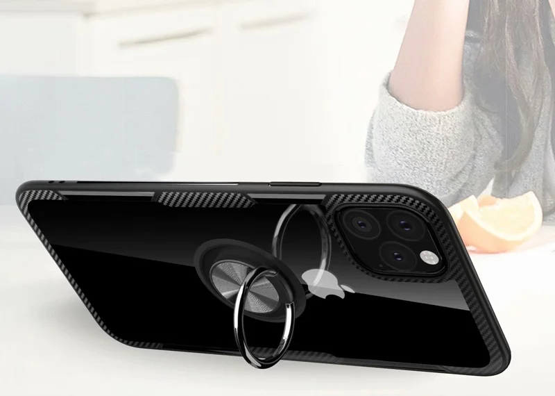 Чехол для Apple iPhone 11 Pro Max 6 6S 7 8 Plus X XS Max XR чехол Прозрачный ударопрочный стенд для колец на палец Магнит мягкий чехол