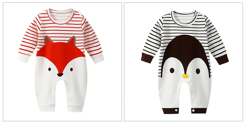 CYSINCOS Autumn Cute Baby Long Sleeve Jumpsuit Cartoon Animal Pattern Romper Infant Cotton Clothes Newborn Tracksuit Baby Outfit