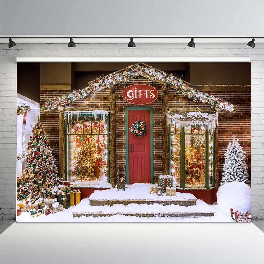  Photography Backdrops Christmas Tree Stairs Wooden Floor Fireplace Portrait Vinyl Photographic Backgrounds Photo Studio | Электроника