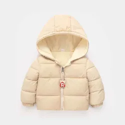 Veste à capuche en cachemire d'agneau pour bébé de 3 à 6 ans, vêtements pour filles et garçons, vestes rembourrées, solides, automne et hiver 