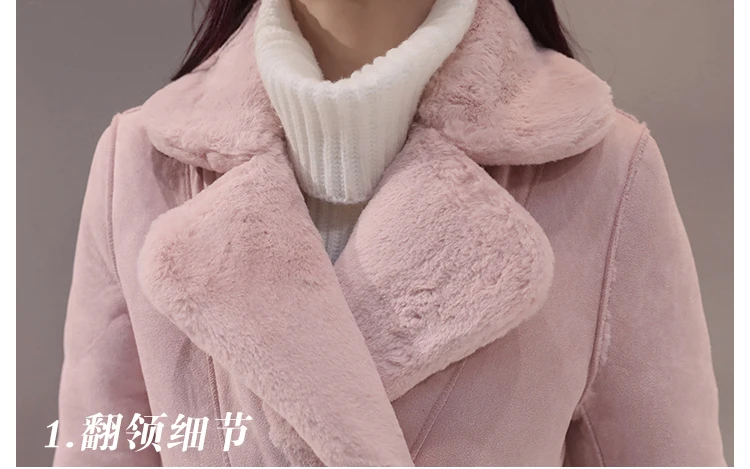 Winter Velvet Suede Jacket Coats Women Winter Outerwear Fashion Coat Thick Warm Faux Sheepskin Long Casual Female Overcoat