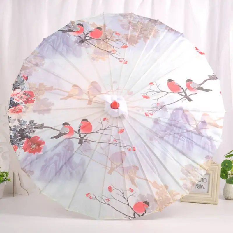 Классический бумажный Зонт японская гейша Po реквизит Китайский Стиль масляной бумаги зонтик цветок и птица живопись уличное украшение