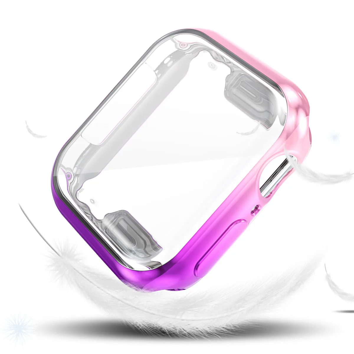 Защитный чехол для Apple Watch 4 5 360 тонкий градиентный ТПУ чехол Защита экрана для iWatch 42 мм 38 мм 44 мм 40 мм водонепроницаемый корпус