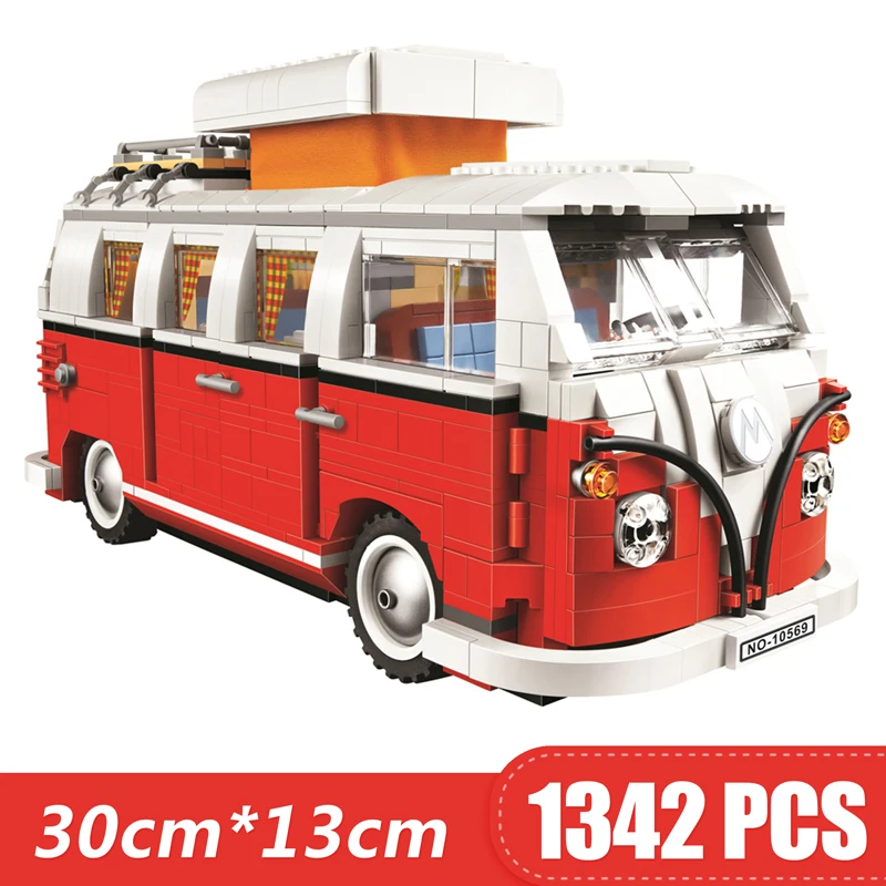 1342 шт маленькие строительные блоки игрушки совместимые с Lepining Creator Volkswagen T1 Camper Van