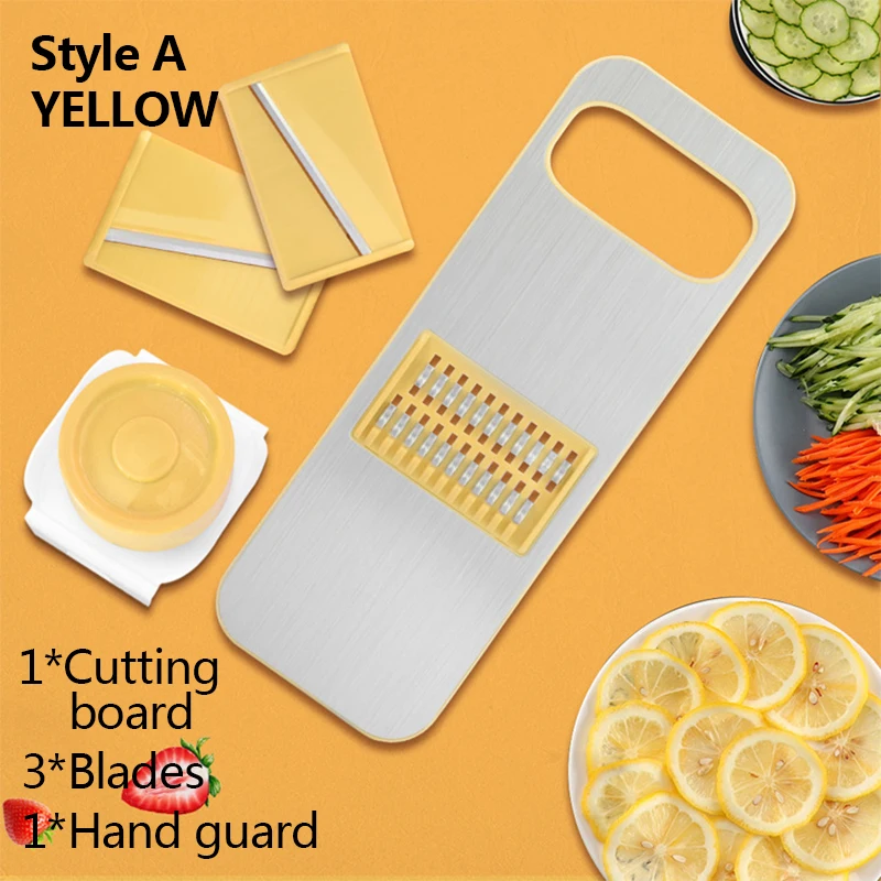 Style A yellow TESHOM измельчитель овощей мандолина слайсер фруктовый сыр лук резак Картофельная Терка кухонные Инструменты гаджеты аксессуары Новинка - Цвет: Style A yellow