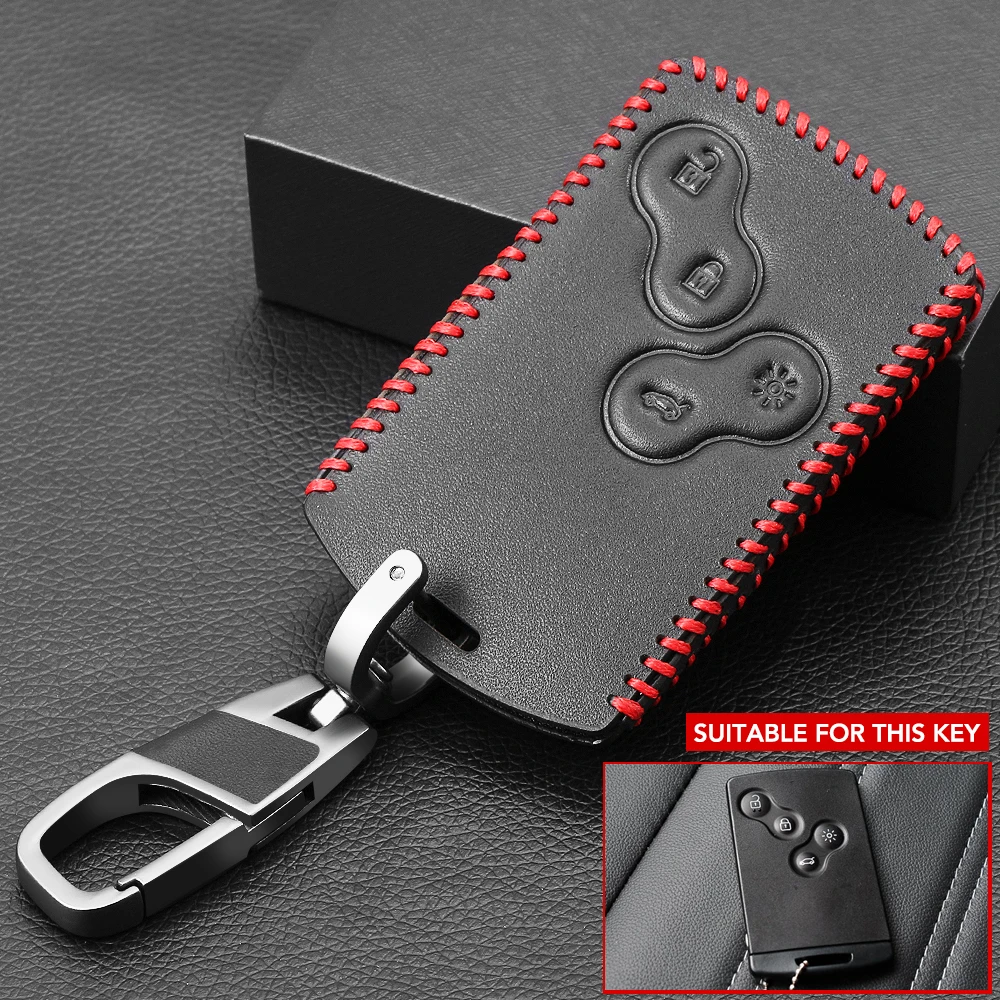 Key Case Leather Car Keychain For Renault Koleos Kadjar Megane Arkana Scenic Sandero QM5 QM6 accessories