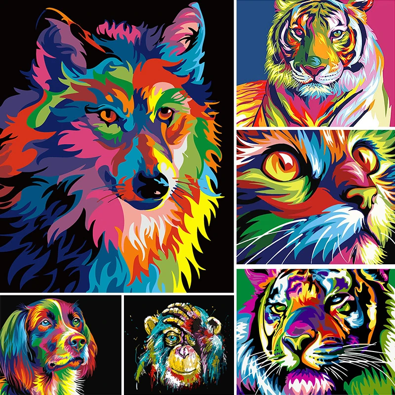 

Framless Colorful Deer DIY Painting By Numbers Calligraphy Painting Acrylic Paint By Numbers For Home Decor Artwork