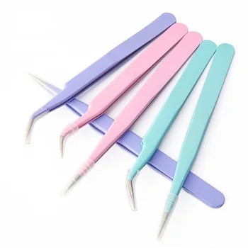 

Colored Anti-Static Tweezers For Eyelash Extension Eyebrow Stainless Steel Set Beauty Precision Tweezers Makeup Kit Repair Tools