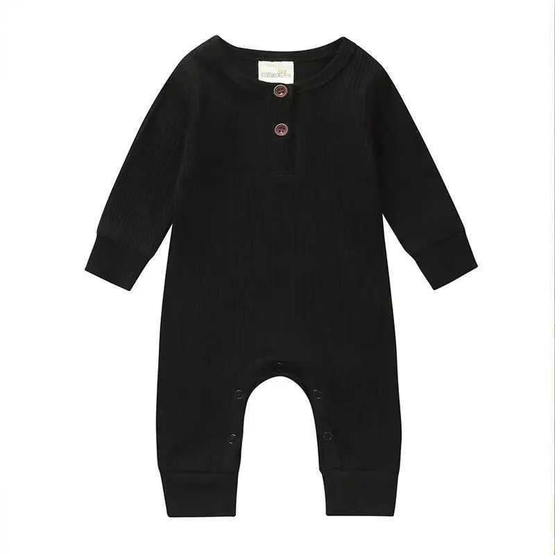 Одежда для новорожденных мальчиков и девочек; Однотонный комбинезон с длинными рукавами для малышей; комбинезоны; осенняя одежда для малышей в рубчик - Цвет: as photo1