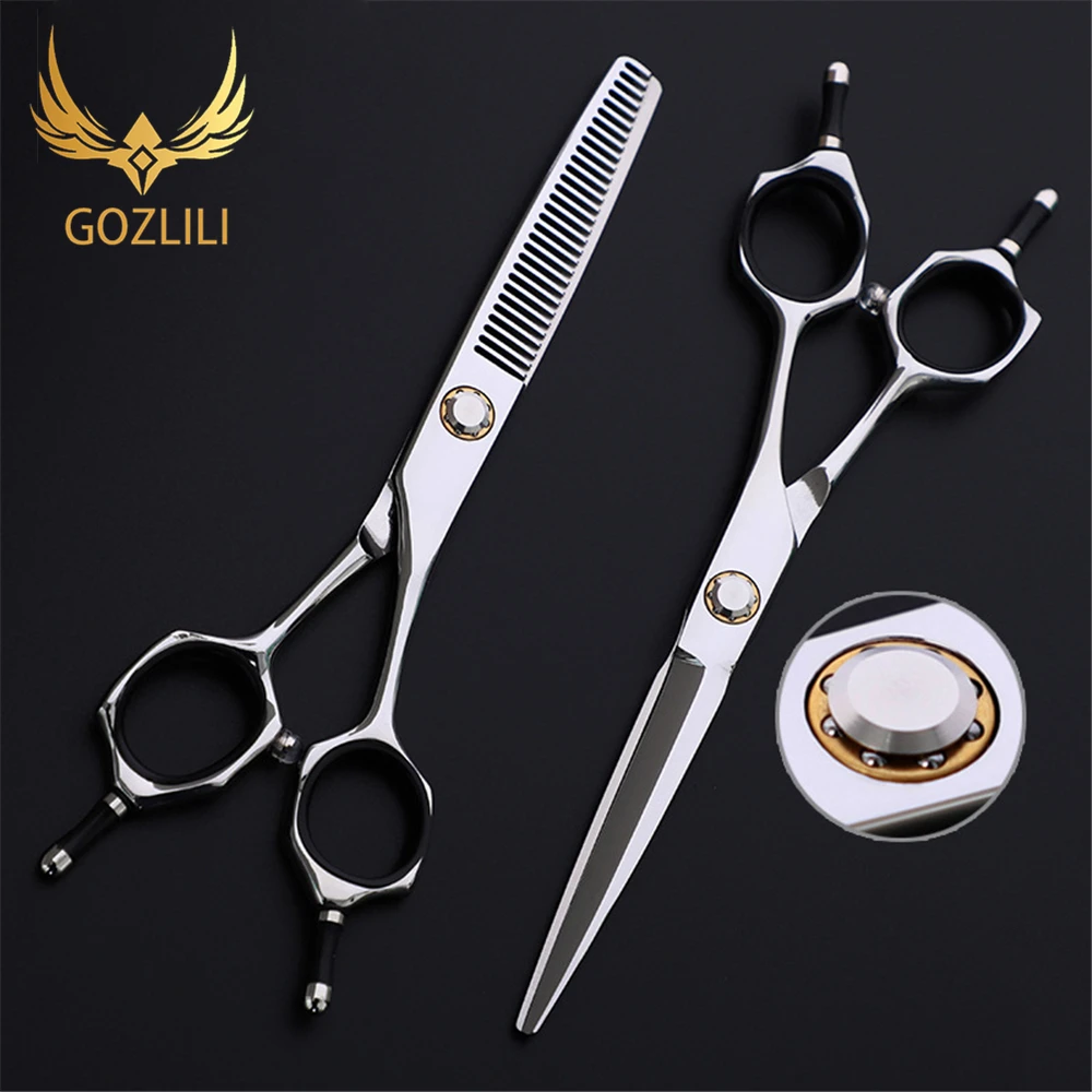 GOZLILI Japanese 440C Hair Scissors Professional Hairdressing Scissors With Big Bearing Screw Hair Cutting And Thinning Scissors (9)
