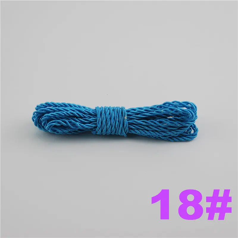 FASMILEY DIY Cord Jewelry findings 3 мм плетеный Канат мульти сплошной Цвет витая нить DIY аксессуары строка поставляет 100 м DS217 - Цвет: 18
