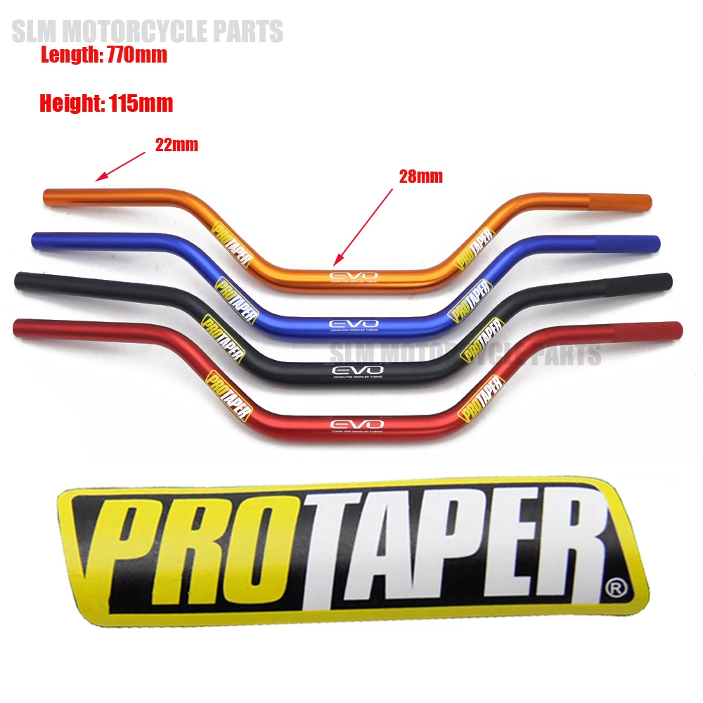 

Handlebar PRO Taper Pack Fat Bar 1-1/8" Dirt Pit Bike Motocross Motorcycle Handlebar length 28mm PRO aluminum