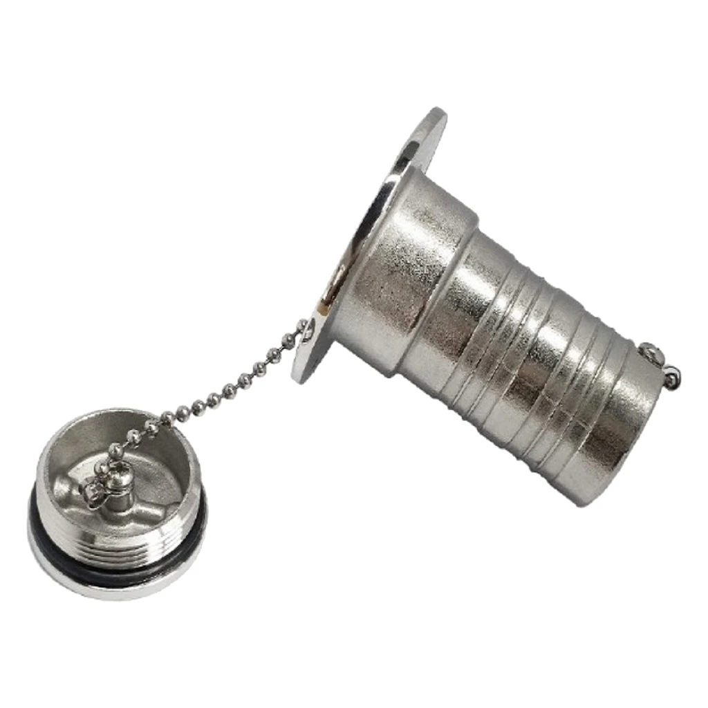 Waste Fuel Deck Filler Made Of Stainless Steel, Filler Neck With Tank Cap And Key, Fit For 38 Mm Fuel Hose