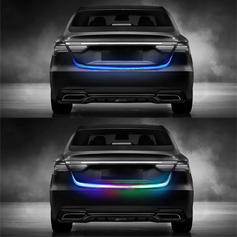 Reverse Warning Light Lighting Rear Trunk Tail Light 1.2m Brake Turn Signal Dynamic Streamer Car LED Strip Signal Lamp 12V