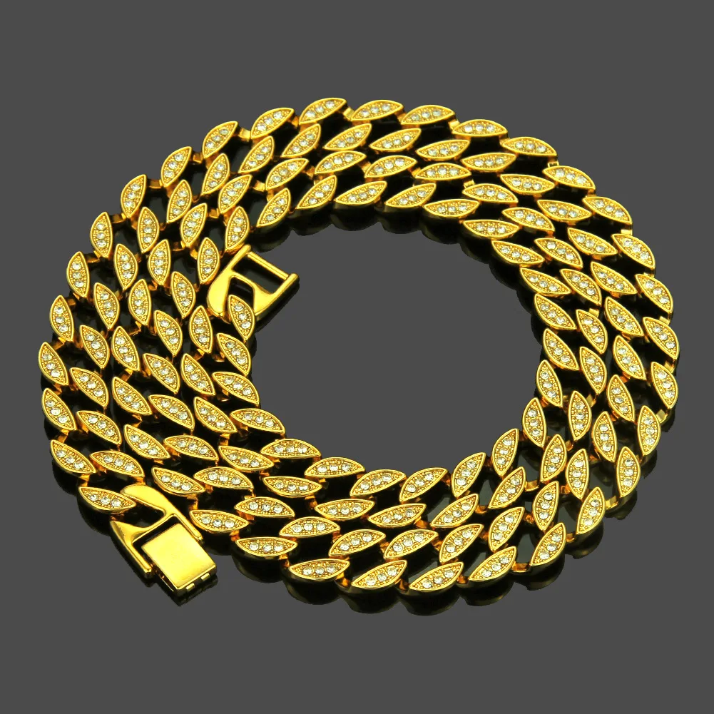 

Foreign Trade Cross Border Europe And America Hip Hop Diamond Set Cuba Pendant Necklace Geometric Men Cool Long Daikin Chain