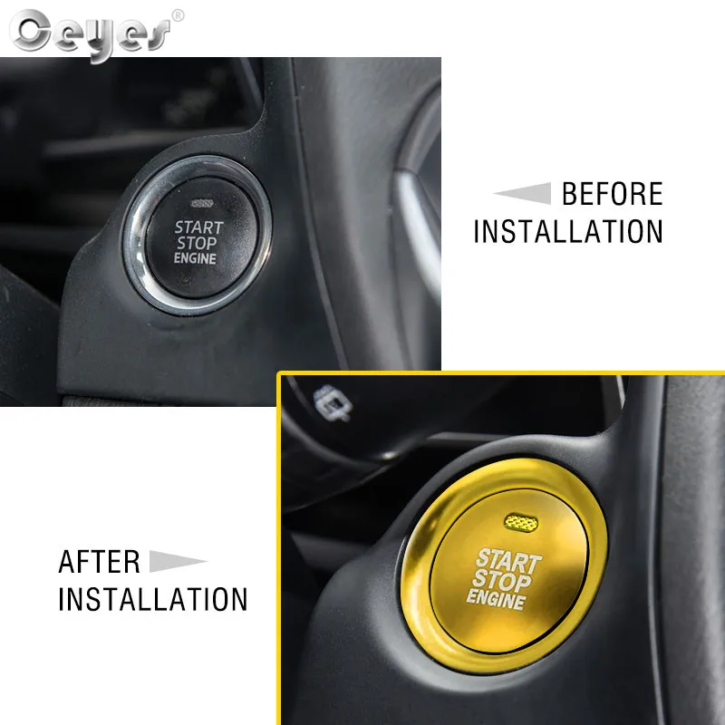 Ceyes наклейки для автомобиля для Mazda CX3 Axela CX 4 CX5 CX 5 CX-5 Atenza автомобильный двигатель кнопка запуска стоп кольцо крышки круглый чехол