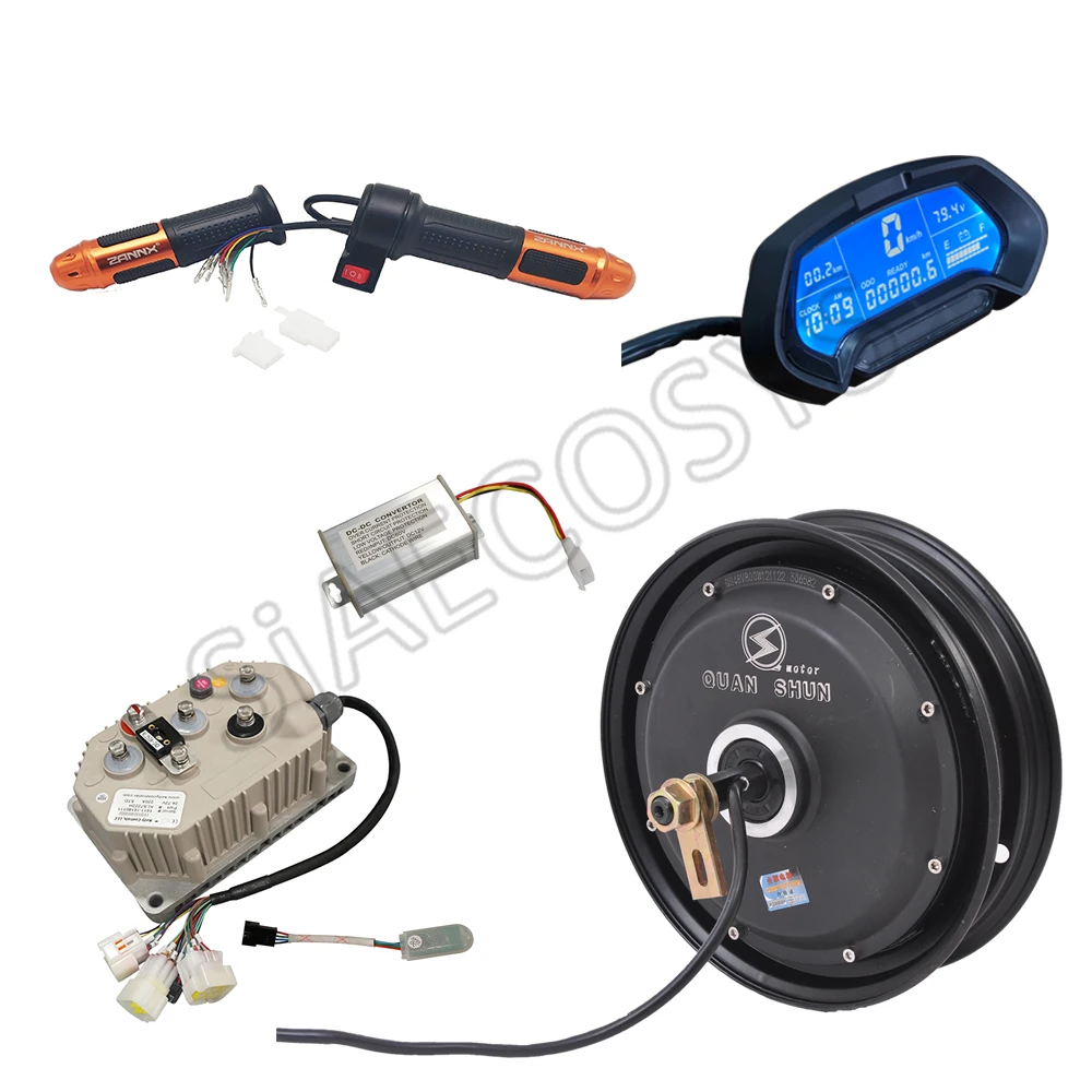 US $690.00 SiAECOSYS QSMOTOR 10x215inch 3000W 60V 80kph Hub Motor with QSKLS7230H controller and kits for Electric Scooter