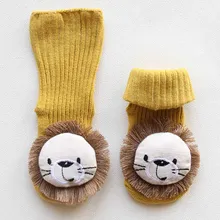 Зимние толстые носки для малышей милые теплые хлопковые носки для новорожденных мальчиков и девочек Нескользящие носки-тапочки для детей от 0 до 12 месяцев