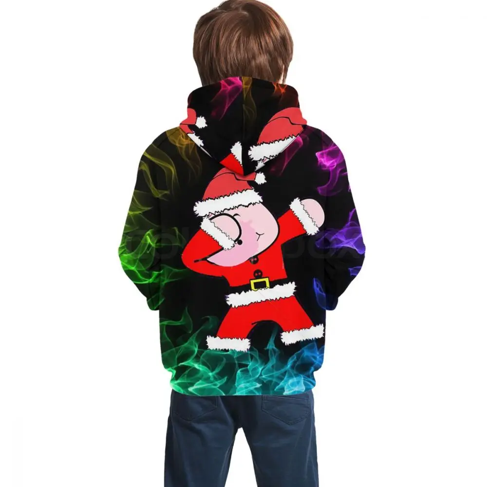 Толстовки для подростков, унисекс, Dab Dabbing Pose Pig, детский Рождественский пуловер с капюшоном и карманами, рубашки для мальчиков и девочек