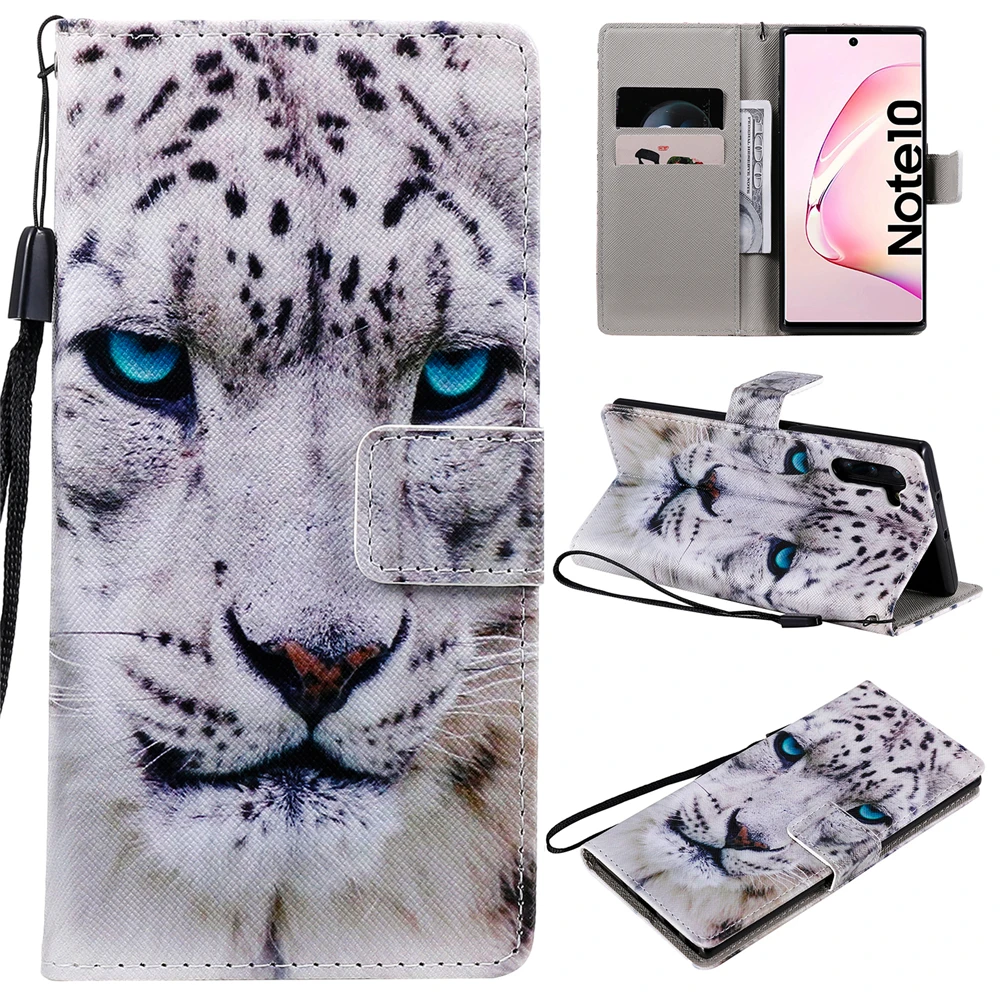 PU Leather Wallet Phone Case For Samsung Galaxy Note 10 Plus M30 A30 A50 A70 S10 A6S Book Style Painted Flip Cover Capa | Мобильные