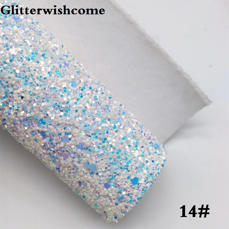 Glitterwishcome 21X29 см A4 Размер синтетическая кожа, Переливающаяся ультра Смешанная массивная блестящая кожа ткань винил для бантов, GM048A - Цвет: 14