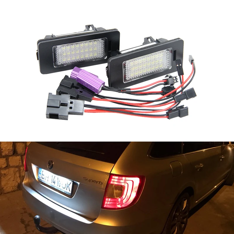 Canbus sem Erro Lâmpada de Substituição para Skoda Octavia Combi Superb b6 Yeti Fabia Mk3 Rápido Led 5e a7