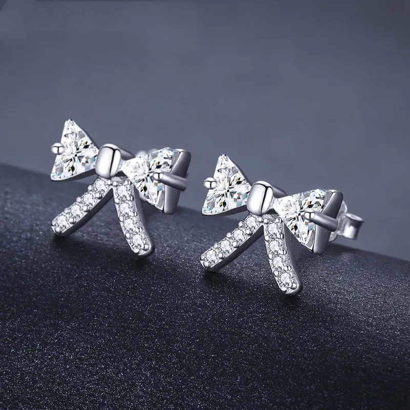 Sodrov Authentic 925 Sterling Silver Jewelry Set Vintage Butterfly ring& earring Bow Jewelry Sets Wedding Engagement Jewelry
