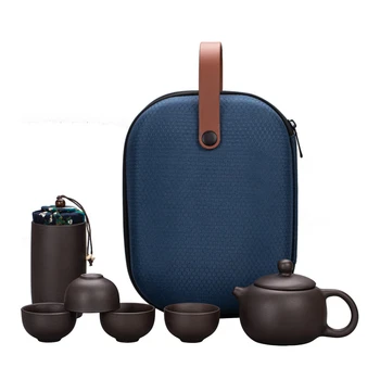 

Japanese Travel Kung Fu Tea Have Suit Yixing 4 Cup Fast Off The Cup Portable Ceramics Teapot Concise