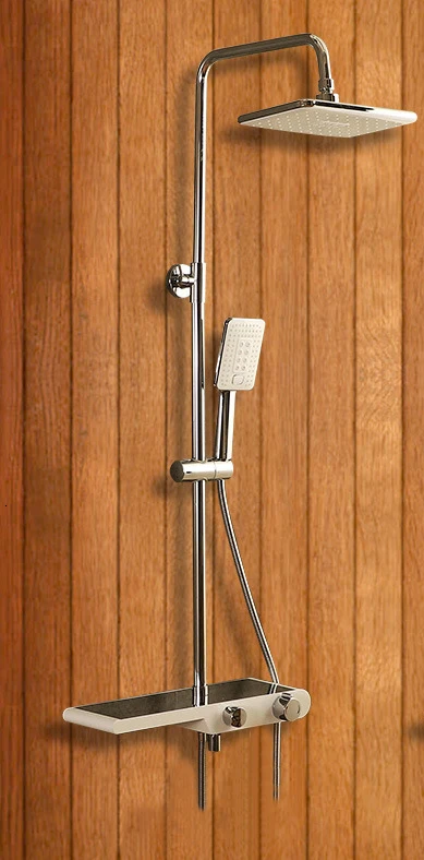 NO Thermostatic Черный/белый термостат смеситель для душа для ванной комнаты Смеситель для воды регулируемый дождь - Цвет: NO Thermostatic
