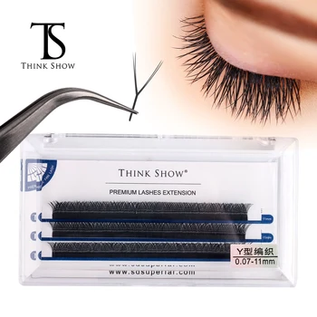 

THINKSHOW 3 Rows Y Shap Premium Eyelashes Extension Weave Art Double Lashes Tips Fause Mink Eyelashes Beauty Makeup Tools