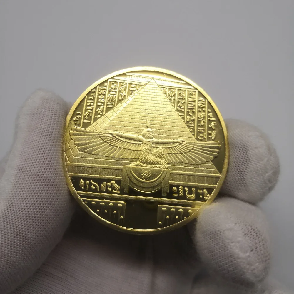 Egyptian Queen efertiti Ancient Egypt Pyramid Souvenir Collectible Coin GOLD US 